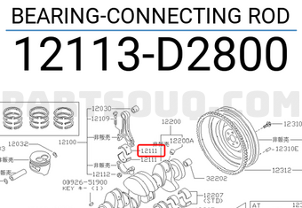 Nissan 12113D2800 BEARING-CONNECTING ROD