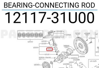 Nissan 1211731U00 BEARING-CONNECTING ROD