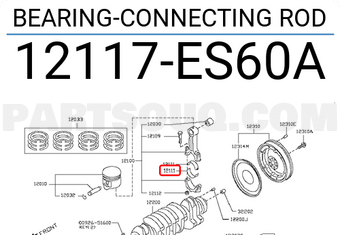 Nissan 12117ES60A BEARING-CONNECTING ROD