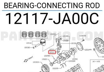 Nissan 12117JA00C BEARING-CONNECTING ROD