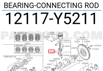 Nissan 12117Y5211 BEARING-CONNECTING ROD