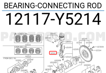Nissan 12117Y5214 BEARING-CONNECTING ROD