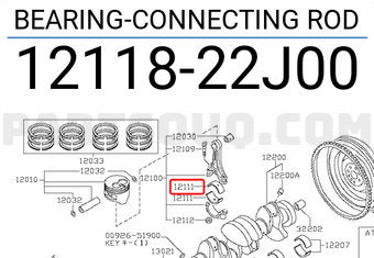 Nissan 1211822J00 BEARING-CONNECTING ROD