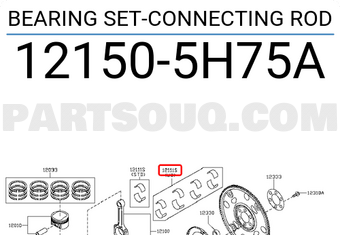 Nissan 121505H75A BEARING SET-CONNECTING ROD