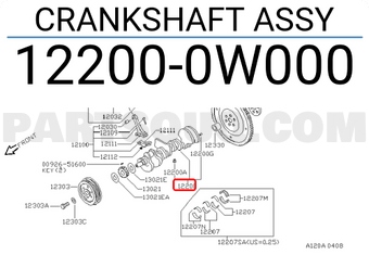 Nissan 122000W000 CRANKSHAFT ASSY