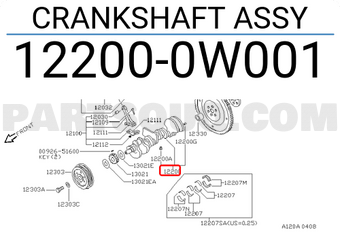 Nissan 122000W001 CRANKSHAFT ASSY