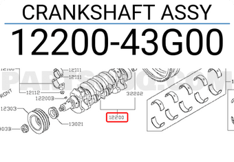 Nissan 1220043G00 CRANKSHAFT ASSY