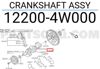 Nissan 122004W000 CRANKSHAFT ASSY