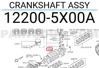 Nissan 122005X00A CRANKSHAFT ASSY