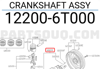Nissan 122006T000 CRANKSHAFT ASSY