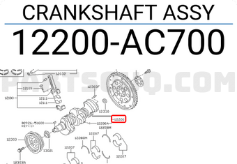 Nissan 12200AC700 CRANKSHAFT ASSY