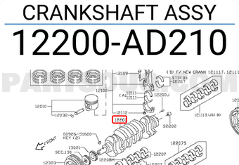 Nissan 12200AD210 CRANKSHAFT ASSY