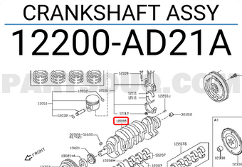 Nissan 12200AD21A CRANKSHAFT ASSY
