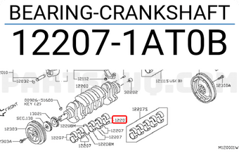 Nissan 122071AT0B BEARING-CRANKSHAFT