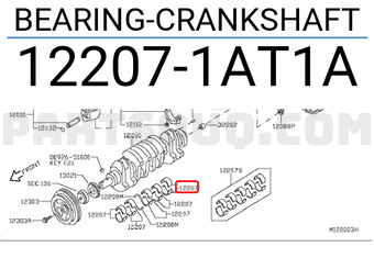 Nissan 122071AT1A BEARING-CRANKSHAFT