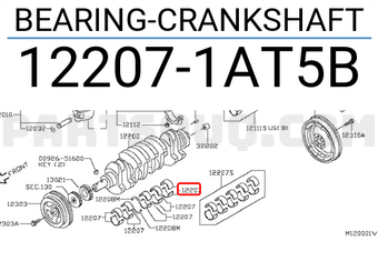 Nissan 122071AT5B BEARING-CRANKSHAFT