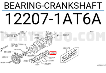 Nissan 122071AT6A BEARING-CRANKSHAFT