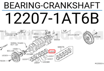 Nissan 122071AT6B BEARING-CRANKSHAFT