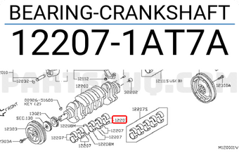 Nissan 122071AT7A BEARING-CRANKSHAFT
