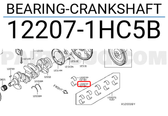 Nissan 122071HC5B BEARING-CRANKSHAFT