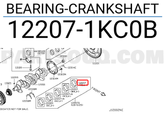 Nissan 122071KC0B BEARING-CRANKSHAFT