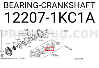 Nissan 122071KC1A BEARING-CRANKSHAFT