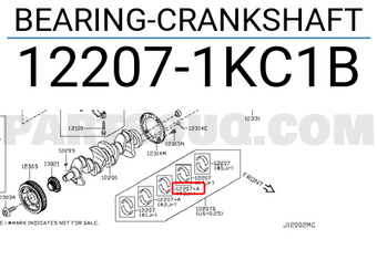 Nissan 122071KC1B BEARING-CRANKSHAFT