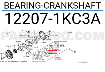 Nissan 122071KC3A BEARING-CRANKSHAFT