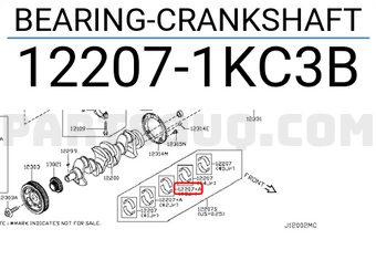 Nissan 122071KC3B BEARING-CRANKSHAFT
