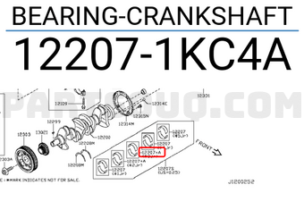 Nissan 122071KC4A BEARING-CRANKSHAFT