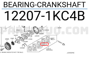 Nissan 122071KC4B BEARING-CRANKSHAFT