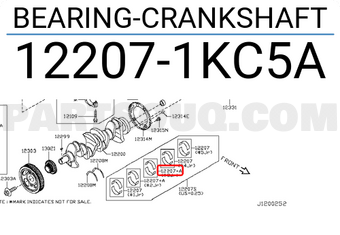 Nissan 122071KC5A BEARING-CRANKSHAFT