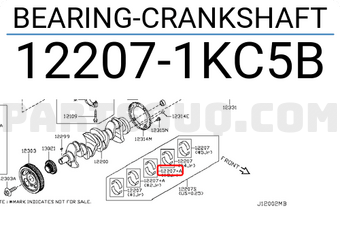 Nissan 122071KC5B BEARING-CRANKSHAFT