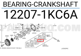 Nissan 122071KC6A BEARING-CRANKSHAFT