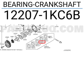 Nissan 122071KC6B BEARING-CRANKSHAFT