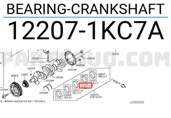 Nissan 122071KC7A BEARING-CRANKSHAFT