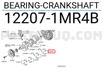 Nissan 122071MR4B BEARING-CRANKSHAFT