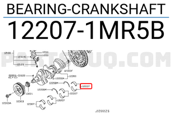 Nissan 122071MR5B BEARING-CRANKSHAFT