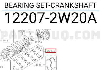 Nissan 122072W20A BEARING SET-CRANKSHAFT