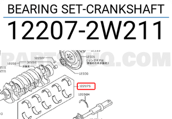 Nissan 122072W211 BEARING SET-CRANKSHAFT