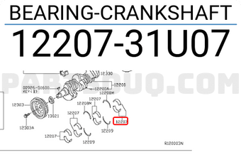 Nissan 1220731U07 BEARING-CRANKSHAFT