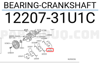Nissan 1220731U1C BEARING-CRANKSHAFT