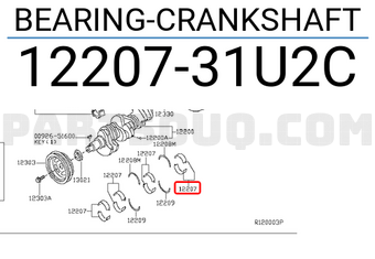 Nissan 1220731U2C BEARING-CRANKSHAFT