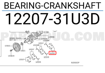 Nissan 1220731U3D BEARING-CRANKSHAFT