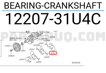 Nissan 1220731U4C BEARING-CRANKSHAFT