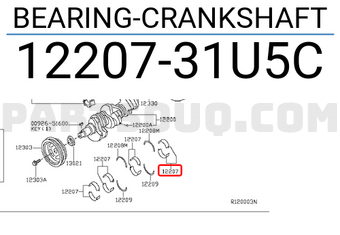 Nissan 1220731U5C BEARING-CRANKSHAFT