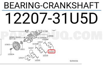 Nissan 1220731U5D BEARING-CRANKSHAFT