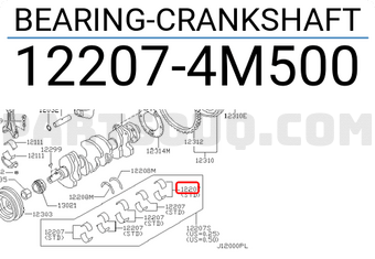 Nissan 122074M500 BEARING-CRANKSHAFT