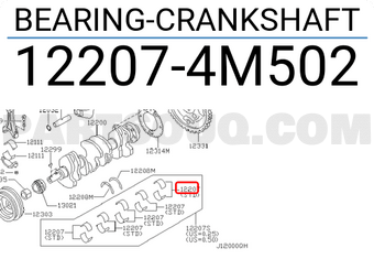 Nissan 122074M502 BEARING-CRANKSHAFT