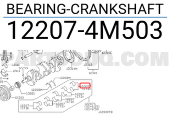 Nissan 122074M503 BEARING-CRANKSHAFT
